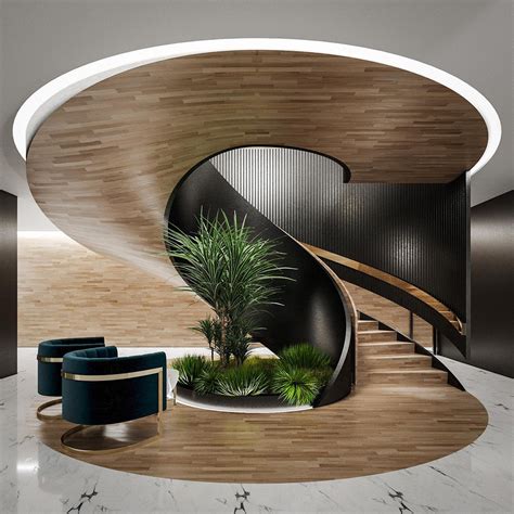 Wide Spiral Staircase Design Interior Design Ideas