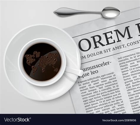 Coffee Cup On Newspaper Royalty Free Vector Image