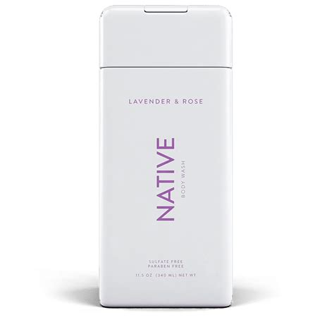 Native Natural Body Wash Lavender And Rose Sulfate Free 115oz