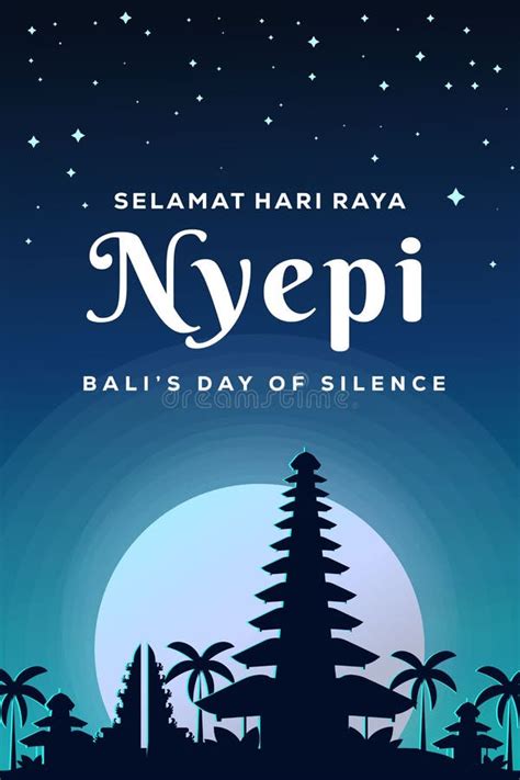 Nyepi Illustration Greeting Bali S Day Of Silence Design Stock Vector Illustration Of Culture