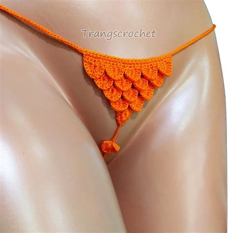 Crochet Extreme Micro G String Bikini Micro Thong Bikini Crotchless Bikini Extreme Bikini
