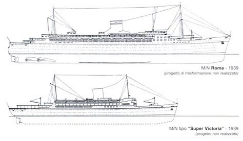 Two Unrealized Projects For Italian Ocean Liners C1939 Top Italian
