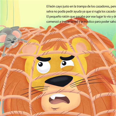 El León Y El Ratón Ilustración Digital Para Cuentos Infantiles Domestika
