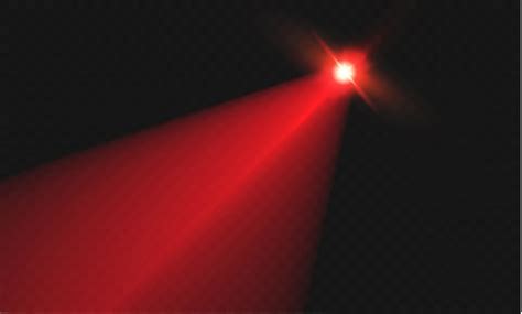 Abstrato Raio Laser Vermelho Transparente Isolado Em Fundo Preto O