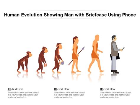 Human Evolution Showing Man With Briefcase Using Phone Powerpoint Slides Diagrams Themes For