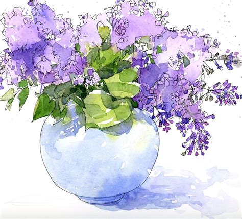Lilacs Shari Blaukopf Watercolor Painting Techniques Watercolor