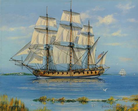 Painting Of Uss Boston 1776 Frigate Tall Ships Art Ship Paintings