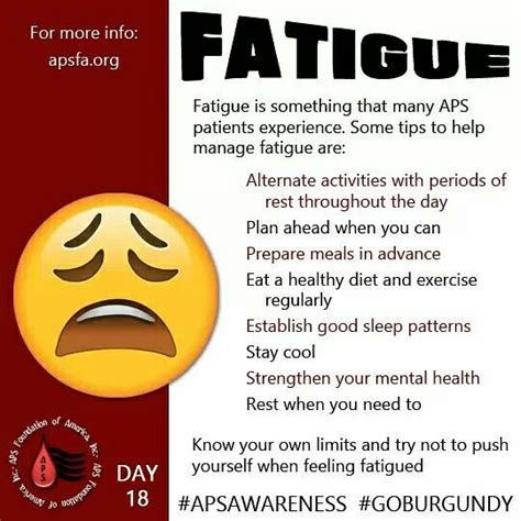 Aps Awareness Day 18 Todays Graphic Is About Fatigue Fatigue Is