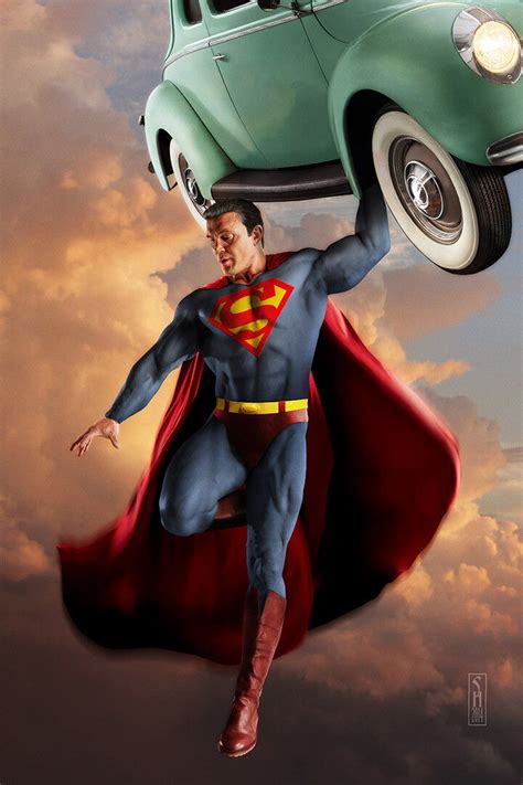 Retro Superman Fine Art Print By Scott Harben With Images Superman
