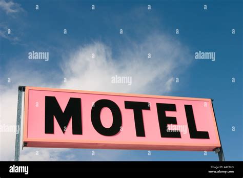 Pink Motel Roadside Sign Stock Photo Alamy