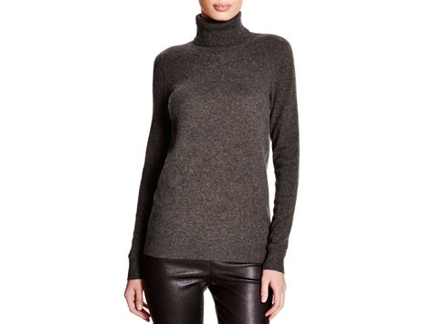 C By Bloomingdales Turtleneck Cashmere Sweater In Gray Charcoal Lyst