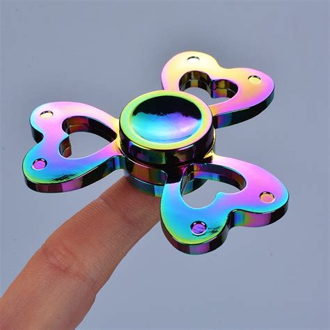 colorful clover metal hand spinner fidget spinner stress hand spinners focus keeping toy adhd