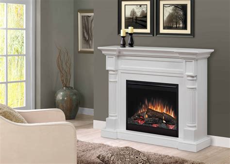 Dimplex Winston Mantel Electric Fireplace With Logs White