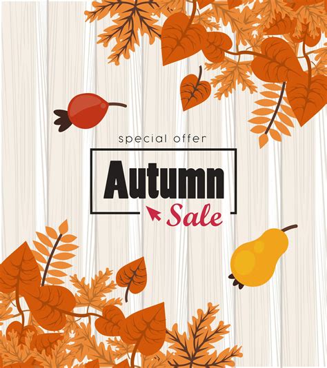 Autumn Sale Season Poster With Fruits And Leafs 2460902 Vector Art At