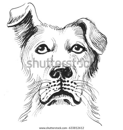 Sad Dog Sketch Stock Illustration 633812612