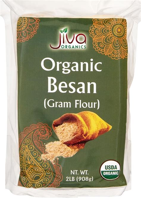 Jiva Organics Organic Besan Flour 2 Pound Chick Pea Gram Flour Fine