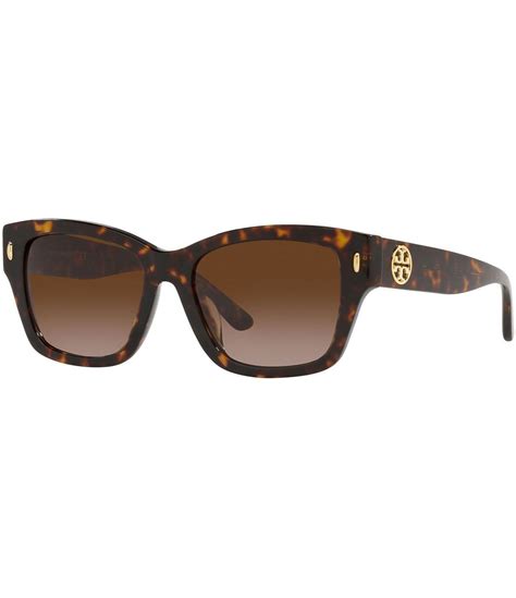 Tory Burch Womens Tortoise 53mm Rectangular Sunglasses Dillards