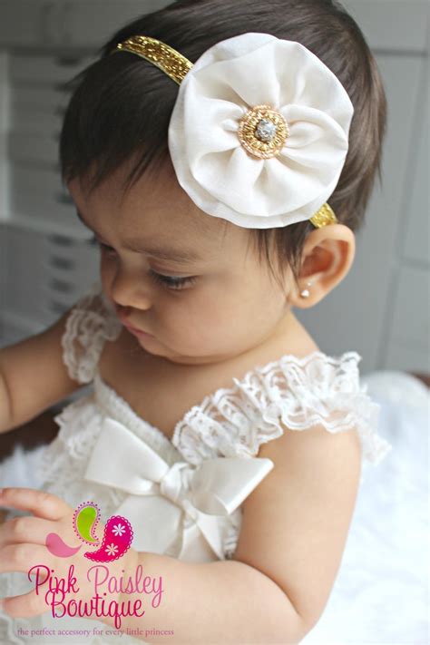 Gold Baby Headband Pink And Gold 1st Birthday Baby Hairbow Etsy