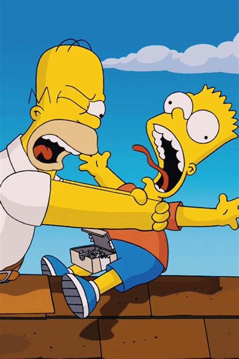 The Simpsons Movie Hahahah Homer Strangling Bart Simpsons Art The