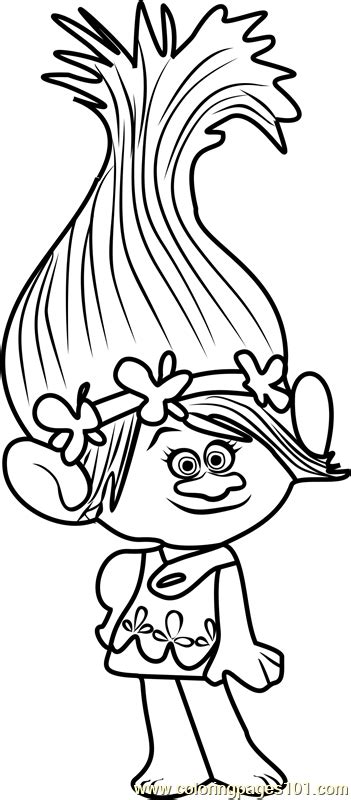 The #1 website for free printable coloring pages. Princess Poppy from Trolls Coloring Page | Poppy coloring ...