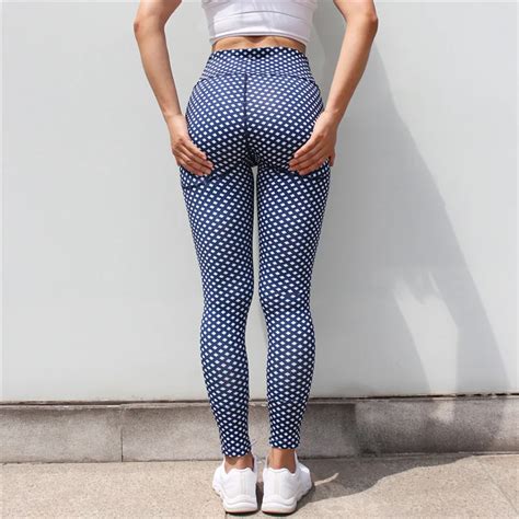 S Xxl Plus Size Grid Print Fitness Leggings Women Push Up Sporting