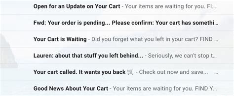97 Examples Of Browse Abandonment Subject Lines Retention