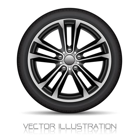 Realistic Alloy Wheel Car Tire Style Sport On White Background Vector