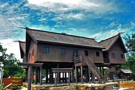 Betang House A Traditional Home Building From Dayak Tribe West Borneo
