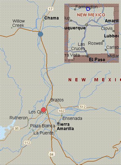 Map For Rio Chama New Mexico White Water Chama To Los Ojos