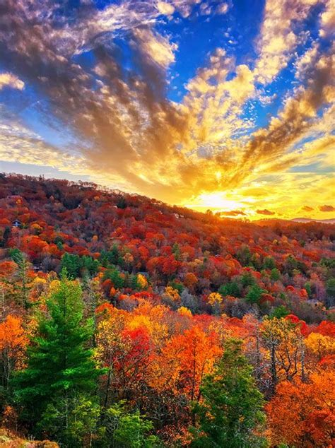Fall Sunset In Highlands North Carolina Nature