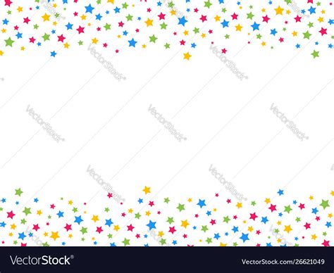 Star Shape Colorful Confetti Border Royalty Free Vector