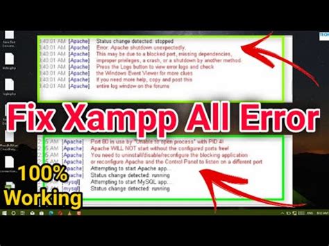 How To Fix Xampp Apache Shutdown Unexpectedly Port In Use By