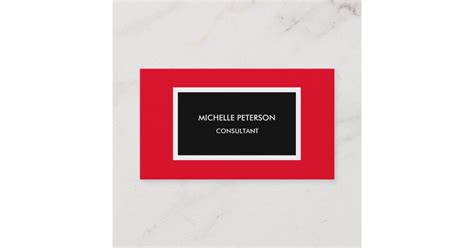 Modern Red Black Minimalist Professional Business Card Zazzle
