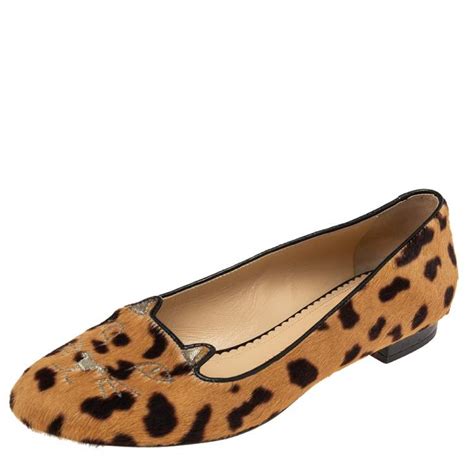 charlotte olympia brown leopard print cat ballet flats size 37 5 charlotte olympia the luxury