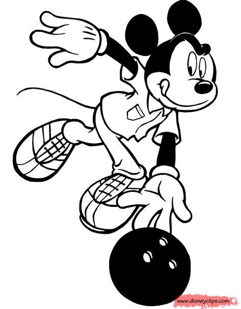 Mickey Bowling Disney Scrapbook Coloring Pages Coloring Books