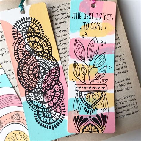3 bookmarks kit hand drawing bookmarks cute bookmarks etsy
