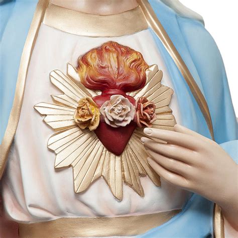 Sacred Heart Of Mary Statue In Painted Fiberglass 165cm Online Sales