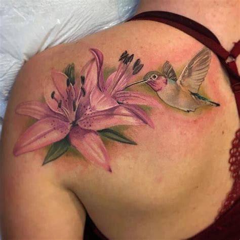 Lilies And Hummingbird By Nate Anderson Lily Tattoo Beautiful