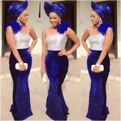 oh that blue african attire aso ebi lace styles african dress