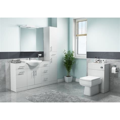 Vanity unit is a piece of bathroom furniture that consists of a washbasin on top and storage. White Free Standing Triple Door Bathroom Vanity Unit ...