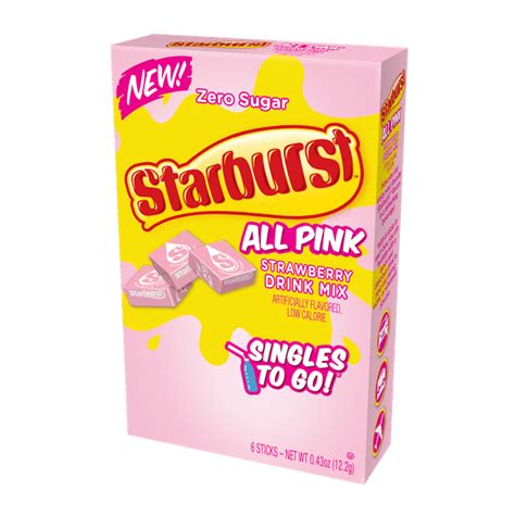 Starburst Sugar Free On The Go All Pink Strawberry Drink Mix 043 Oz
