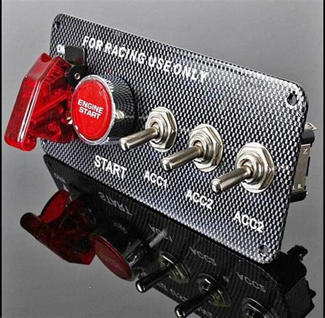 Ignition Switch Panel For Racing Car With Engine Start Push Button Led
