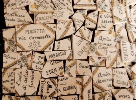 Mosaic Tiles Italian Words Sayings Letters Broken Plates Art