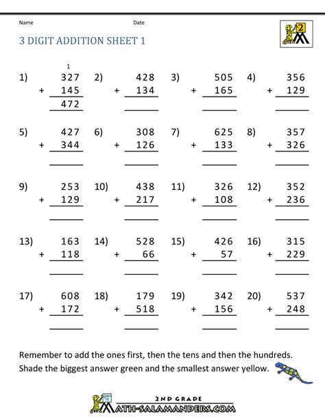 Addition Regrouping 2nd Grade Math Worksheets Free Math Worksheets