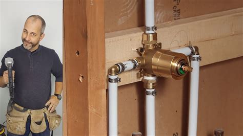 Most custom showers that we are building in san diego today contain at least a standard shower valve and wall mounted shower head. DIY How To Install Copper To Pex Shower and Bath Plumbing ...
