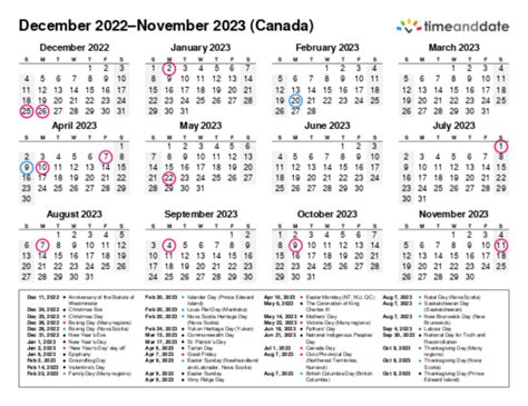 Printable Calendar 2022 For Canada Pdf