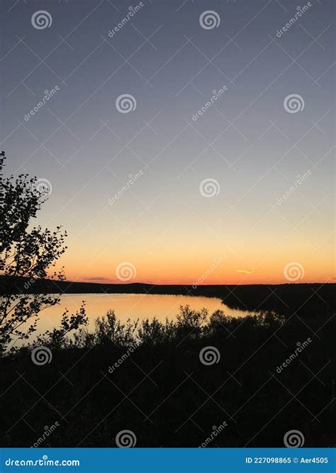 Sunset Over The Water Surface Of A Lake Stock Image Image Of Travel