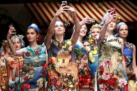 Models Snap Selfies On Dolce And Gabbana Runway