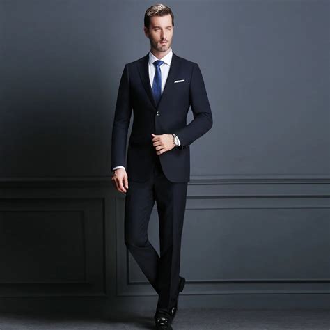 Elegant Black Custom Made Busines Suit Slim Fit For Men Groom Tuxedos