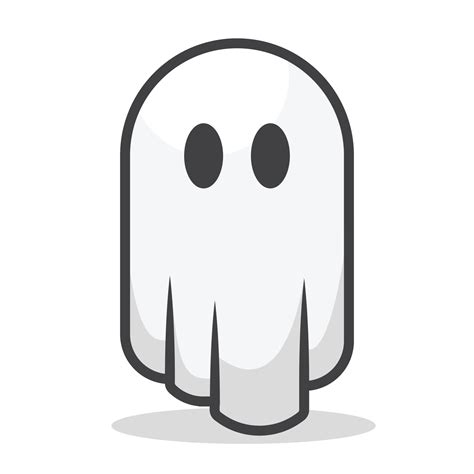 Ghost In Cute Kawaii Cartoon Style Vector Flat Design Illustration